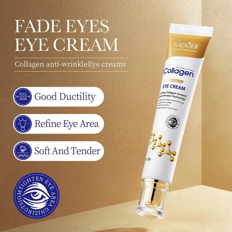 Collagen & retinol eye cream – firming and brightening formula to reduce dark circles, puffiness, and fine lines