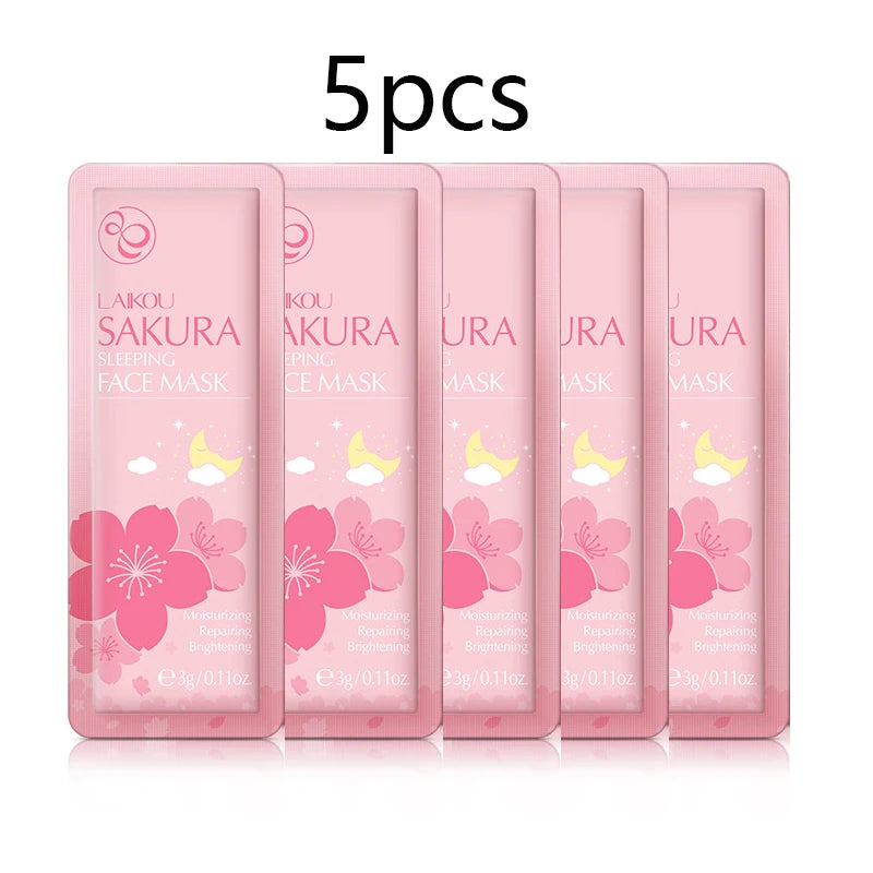 Sakura Seaweed Face Mask - Hydrating Snail Collagen & Centella Sleeping Mask for Glowing Skin