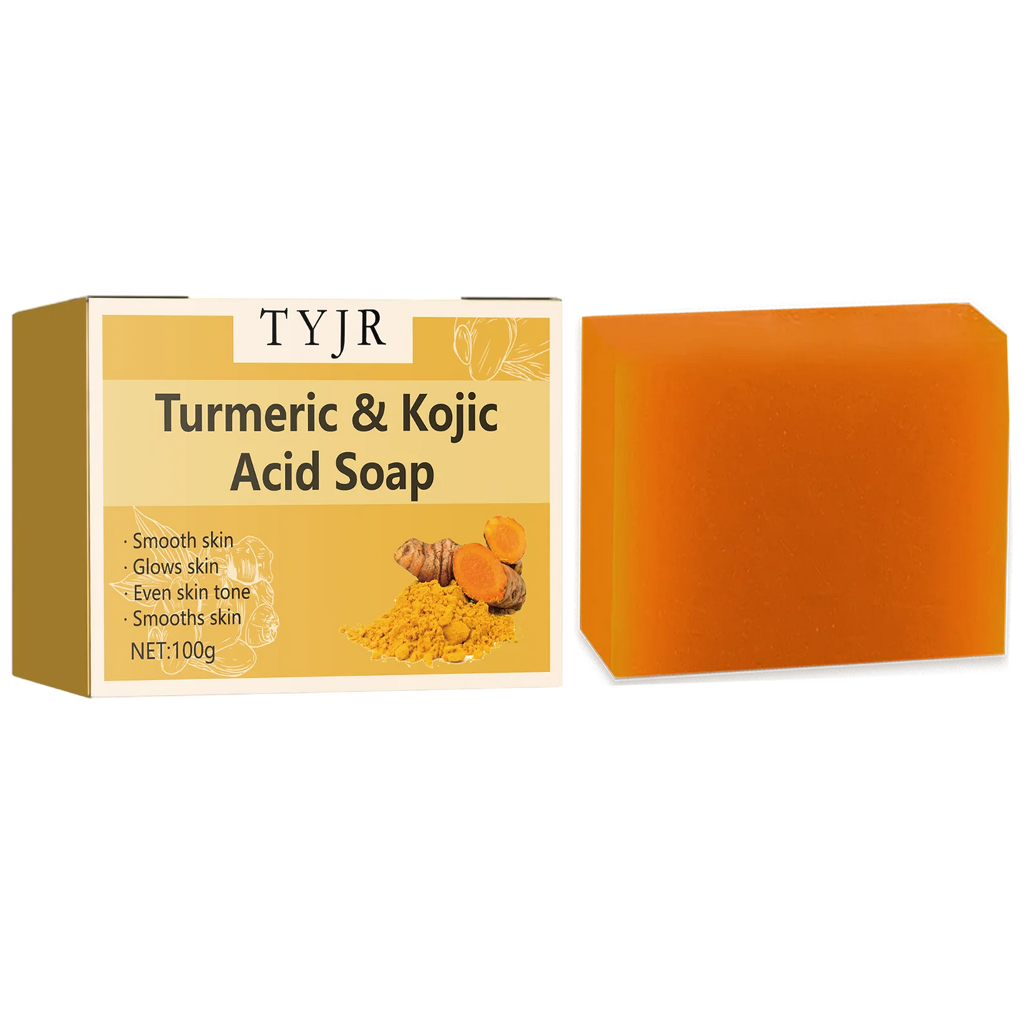 🌿 Ginger & Turmeric Soap – Anti-Acne, Whitening & Brightening Face Cleanser for Acne Removal & Dark Spot Fading! 🌿