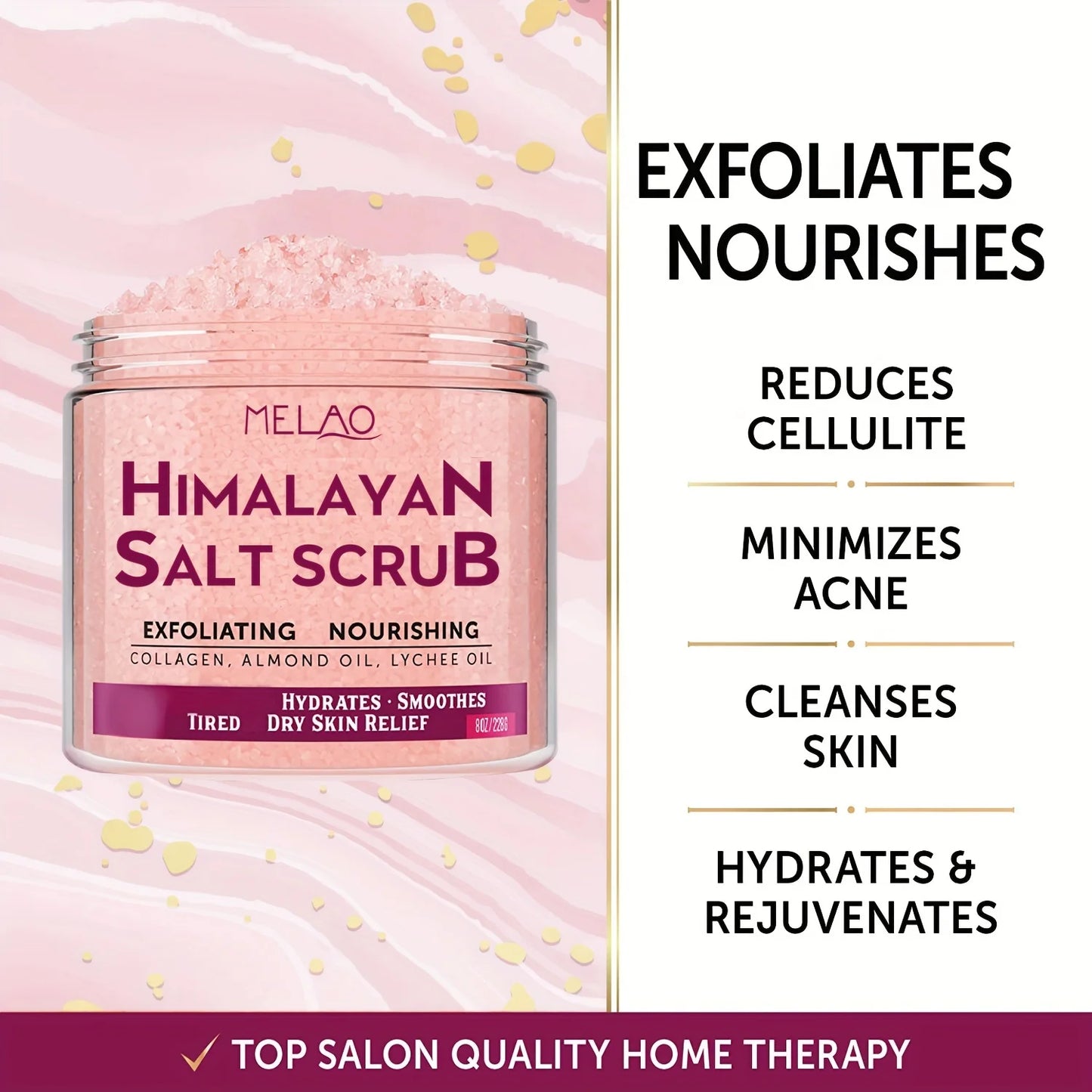 🧂 Himalayan Salt Body Scrub with Collagen & Stem Cells – Natural Exfoliation for Soft, Hydrated Skin! 🌿