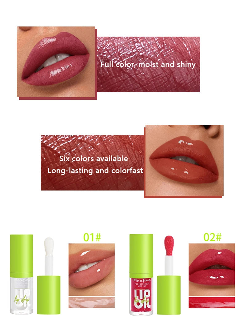 💖 6-Tone Moisturizing Lip Gloss 💫 – Luminous Oil Lip Gloss, Transparent Liquid Lip Gloss, Natural Lip Enhancer! 💋