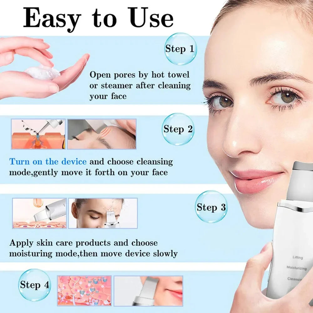 Vibrating Skin Scrubber: Deep Clean, Blackhead Removal & Anti-Wrinkle Facial Tool