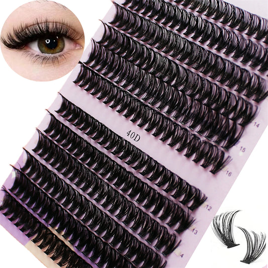 30/40D 12-16mm Mix D Curl Cluster Lashes – Soft Natural Individual Lash Extensions 💕👁️