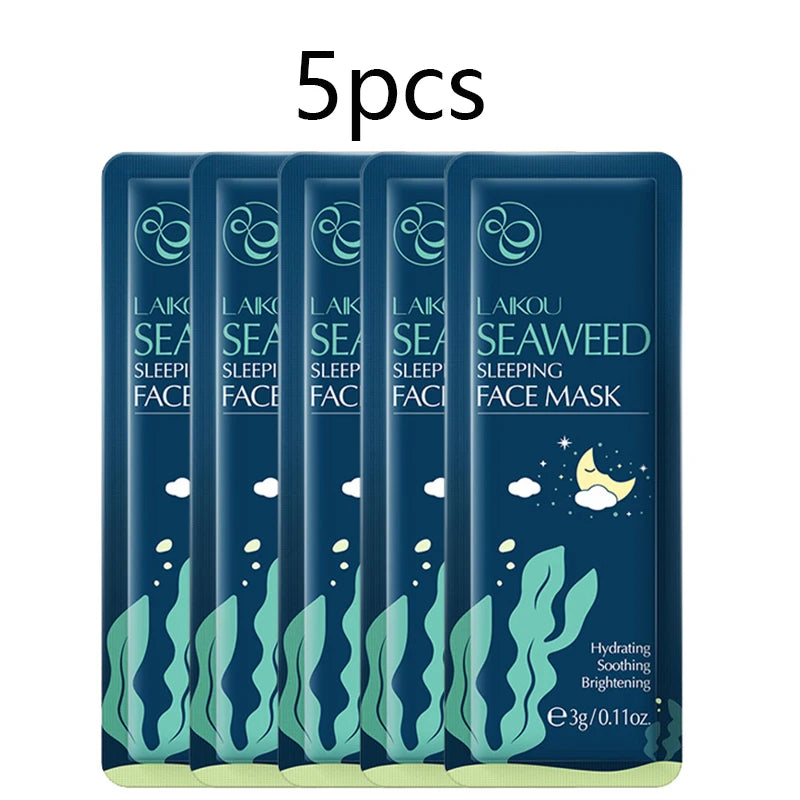 Sakura Seaweed Face Mask - Hydrating Snail Collagen & Centella Sleeping Mask for Glowing Skin