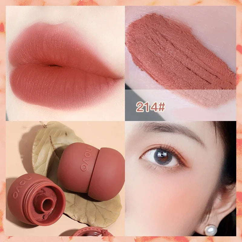 🍄 Cute Chubby Mushroom Lip Gloss | Red Lip Tint & Matte Liquid Lipstick 🍄