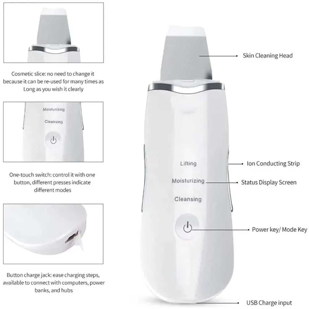 Vibrating Skin Scrubber: Deep Clean, Blackhead Removal & Anti-Wrinkle Facial Tool