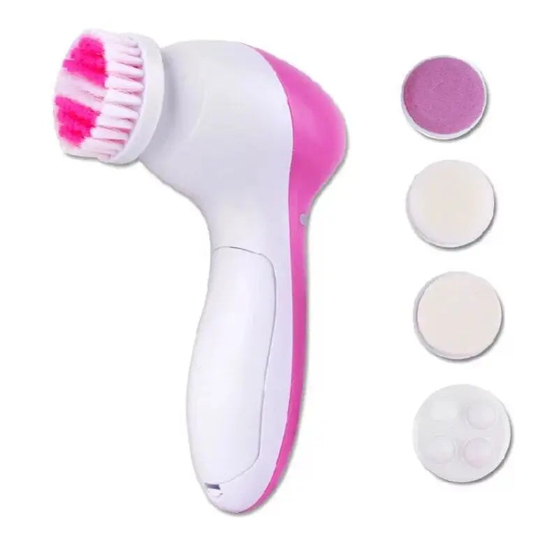 5-in-1 Electric Facial Cleaner: Deep Cleanse, Massage & Blackhead Removal Spa Tool