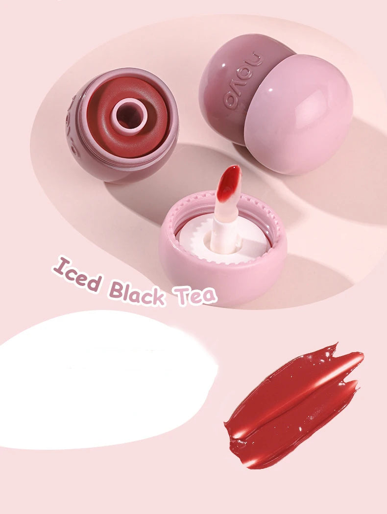 🍄 Cute Chubby Mushroom Lip Gloss | Red Lip Tint & Matte Liquid Lipstick 🍄