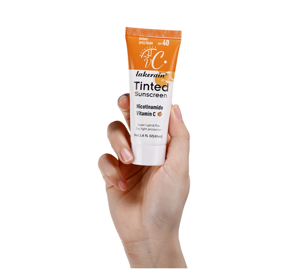 🌞 Vitamin C Tinted Sunscreen with SPF 40 – Hydrating Mineral Protection with Zinc Oxide & Titanium Dioxide for a Healthy Glow ✨