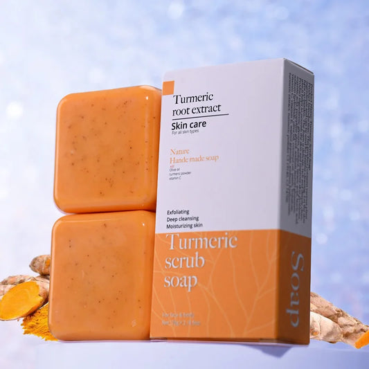 Turmeric Scrub Soap with Kojic Acid, Olive Oil, and Natural Minerals – Exfoliate and brighten skin naturally