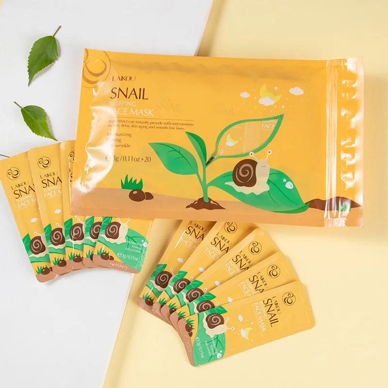 Sakura Seaweed Face Mask - Hydrating Snail Collagen & Centella Sleeping Mask for Glowing Skin