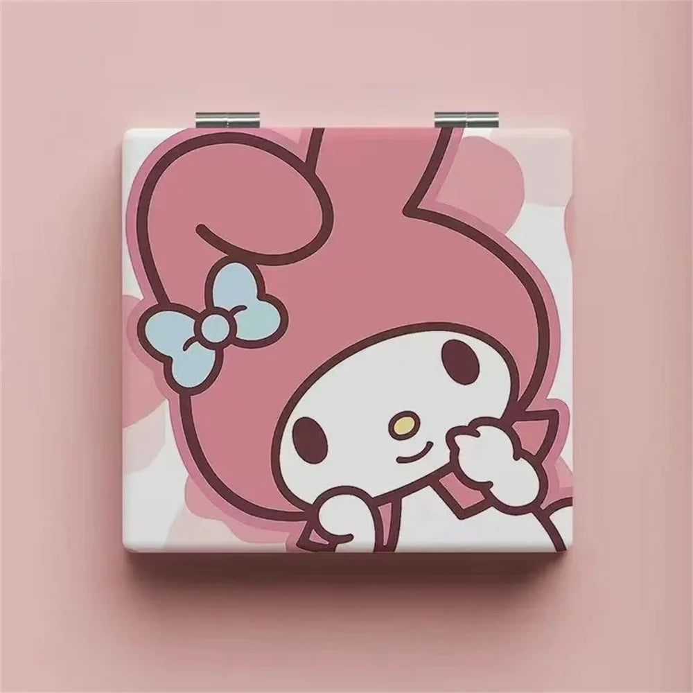 Portable Hello Kitty Makeup Mirror: Cute Foldable Hand-Pocket Mirror for Daily Use – Perfect for Girls!