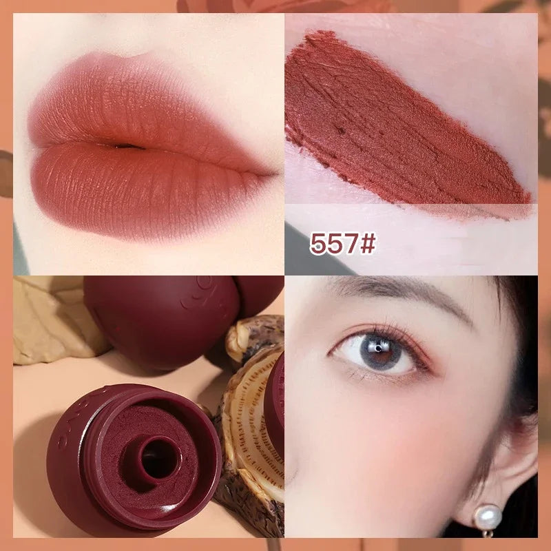 🍄 Cute Chubby Mushroom Lip Gloss | Red Lip Tint & Matte Liquid Lipstick 🍄