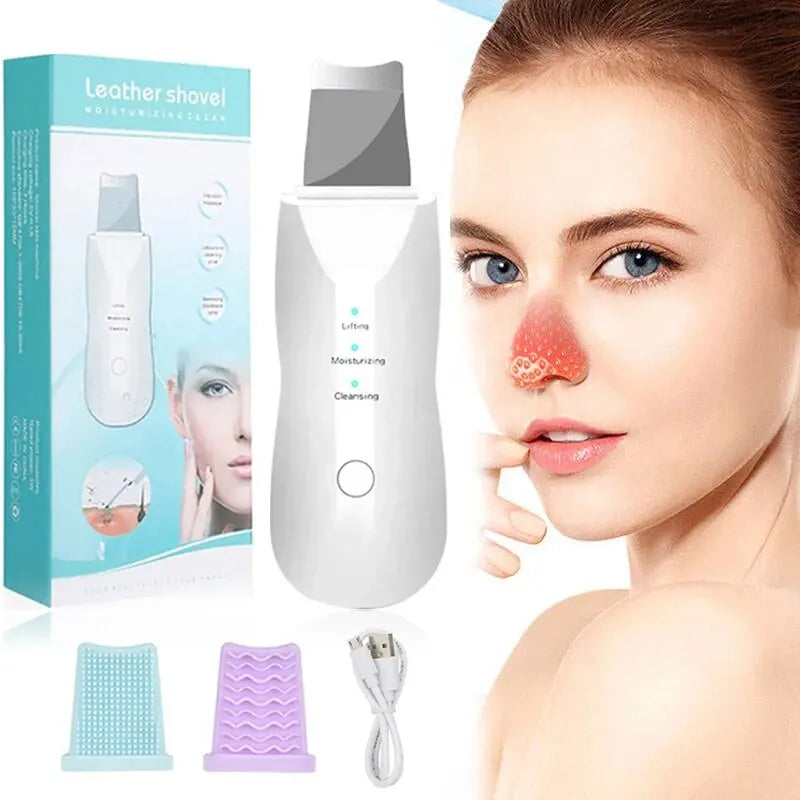 Vibrating skin scrubber – deep cleans, removes blackheads, and combats wrinkles for smooth, youthful skin