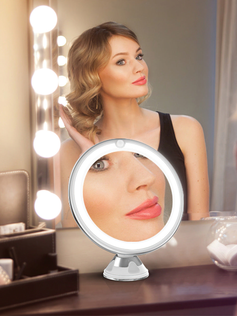 Flexible 10x Magnifying LED Vanity Mirror – Adjustable, Lighted Makeup Mirror with Suction Base