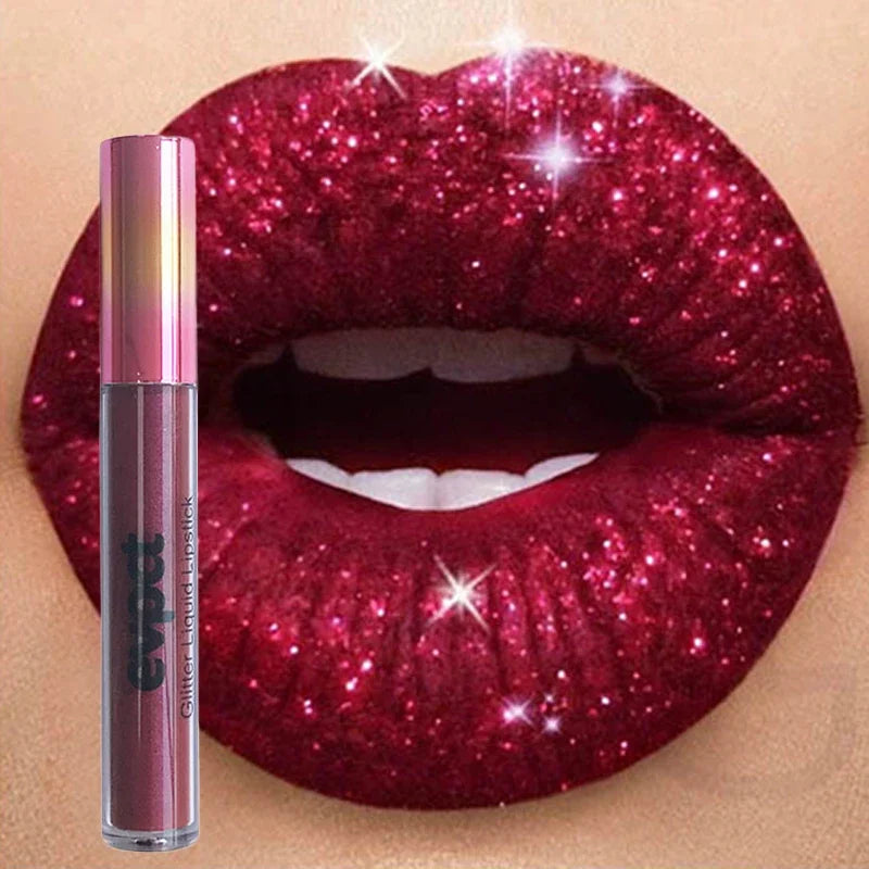 💎✨ 18-Color Diamond Shimmer Lip Gloss 💋 Matte Glitter Liquid Lipstick 💖 Waterproof Pearl-Infused Sexy Lip Makeup