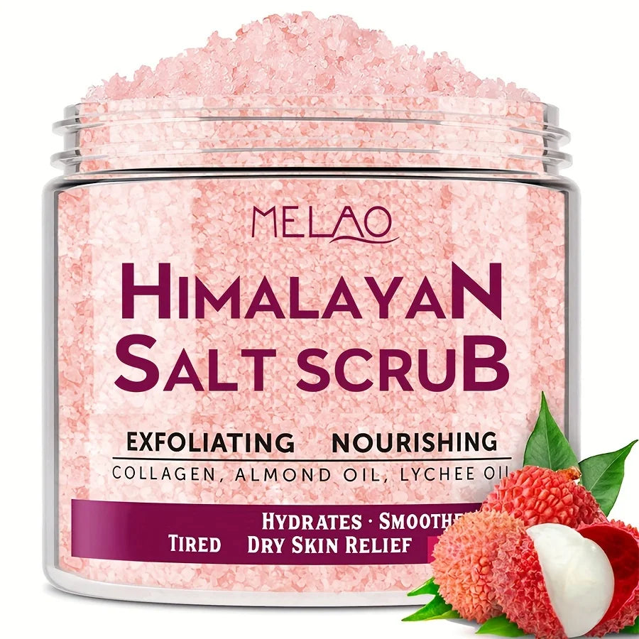 Himalayan Salt Body Scrub with Collagen & Stem Cells – Natural exfoliating scrub for soft, hydrated skin with collagen infusion