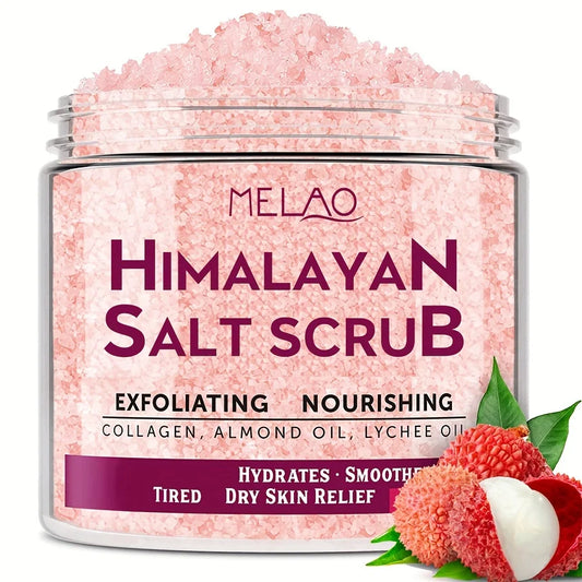 Himalayan Salt Body Scrub with Collagen & Stem Cells – Natural exfoliating scrub for soft, hydrated skin with collagen infusion