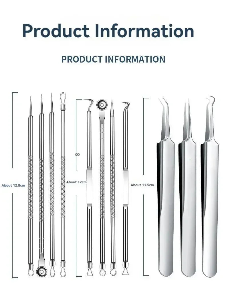 11Pcs Acne & Blackhead Removal Tool Set – Precision Ingrown Hair & Pore Cleaner