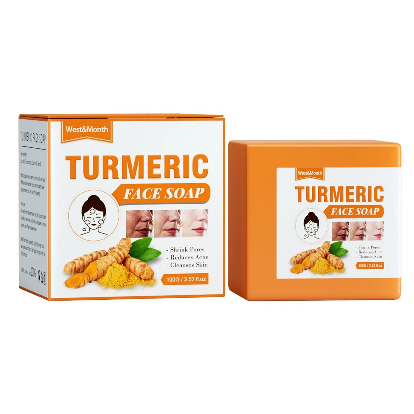 Lemon & Turmeric Kojic Acid Soap Bar – Brightening & Firming Face & Body Wash for Glowing Skin