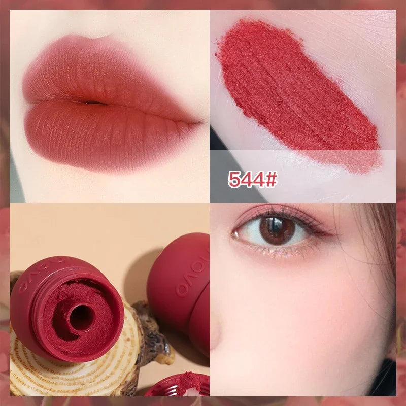 🍄 Cute Chubby Mushroom Lip Gloss | Red Lip Tint & Matte Liquid Lipstick 🍄