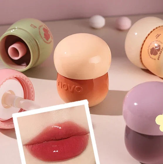 🍄 Cute Chubby Mushroom Lip Gloss | Red Lip Tint & Matte Liquid Lipstick 🍄