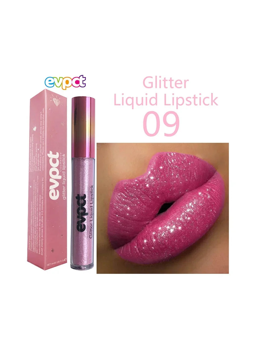 💎✨ 18-Color Diamond Shimmer Lip Gloss 💋 Matte Glitter Liquid Lipstick 💖 Waterproof Pearl-Infused Sexy Lip Makeup