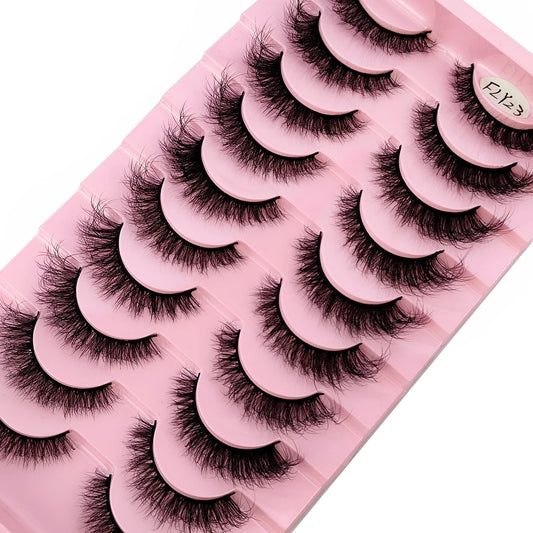 10 Pairs Faux Mink 3D Eyelashes – Natural, Wispy & Fluffy