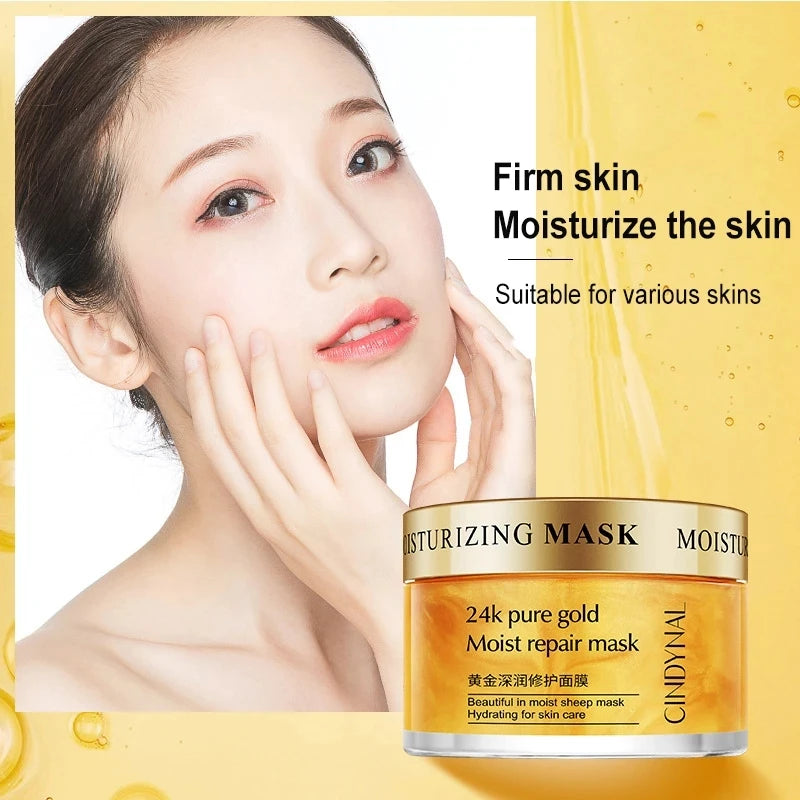 🌟 120g 24K Golden Face Cream – Collagen Moisturizer Sleeping Mask for Firming, Nourishing & Hydrating Skin ✨