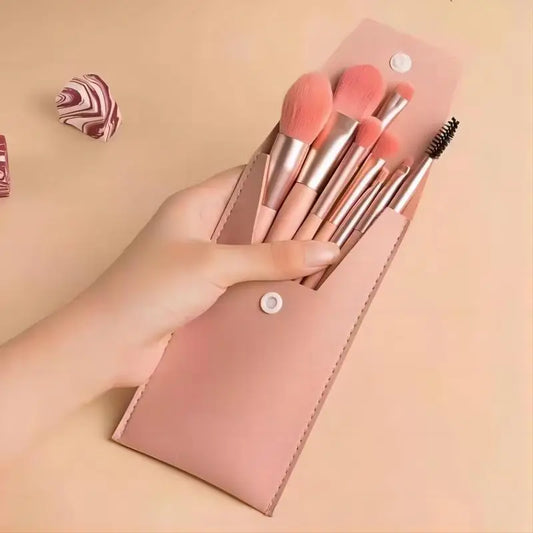 Portable 8-Piece Makeup Brush Set – Soft & Flawless Application ✨