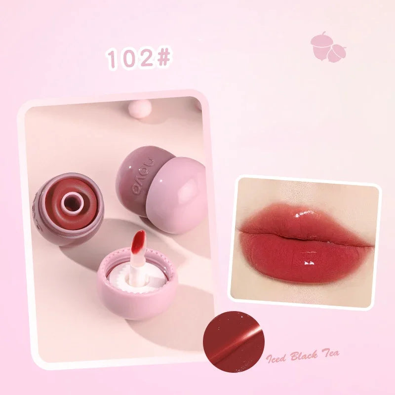 🍄 Cute Chubby Mushroom Lip Gloss | Red Lip Tint & Matte Liquid Lipstick 🍄