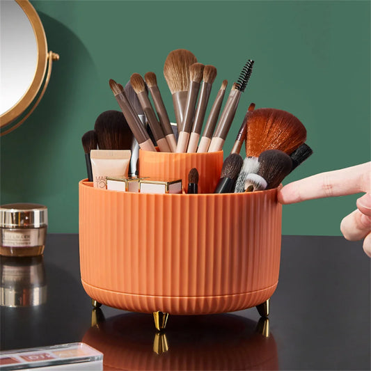 ✨ 360° Rotating Makeup Brush & Cosmetic Organizer | Easy Access & Stylish Storage ✨