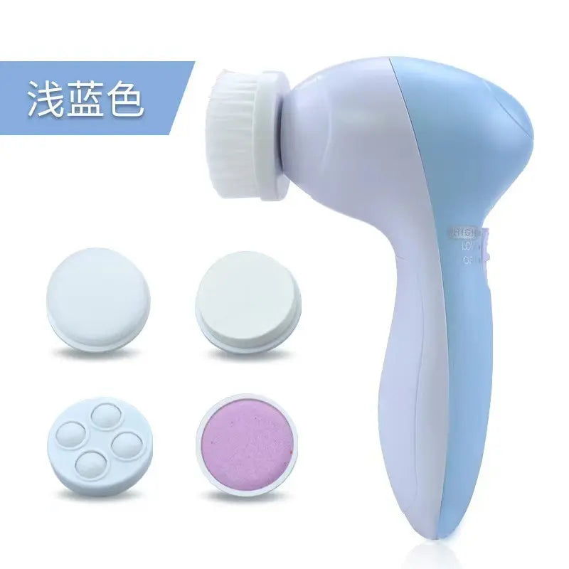 5-in-1 Electric Facial Cleaner: Deep Cleanse, Massage & Blackhead Removal Spa Tool