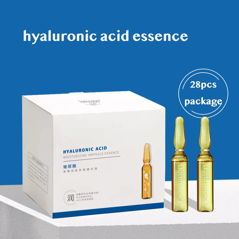 28 Bottles Skincare Revitalizer Hyaluronic Acid Ampoule Essence - Moisturizing & Pore Shrinking Facial Serum