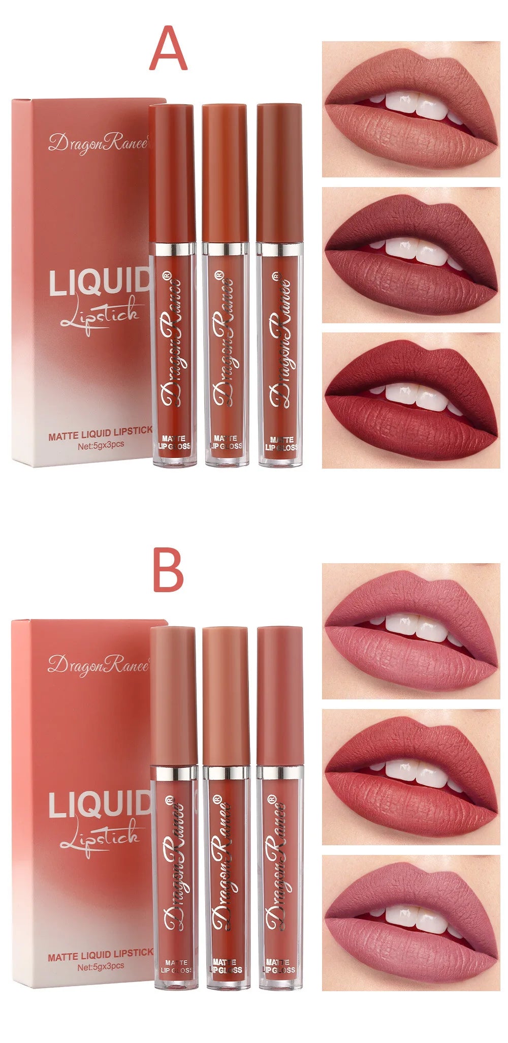 Korean Matte Lipstick Set – Long-Lasting Beauty